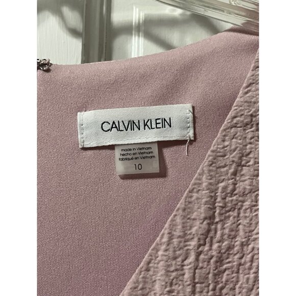 NWOT Calvin Klein Blush Pink Textured A-line Dress, Size 10 - Picture 9 of 9